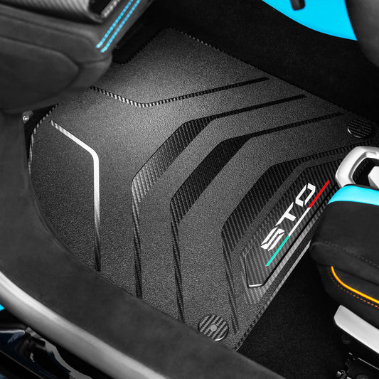 T1 Carbon Fiber Floor Mats for Lamborghini Huracan STO – Matte Carbon
