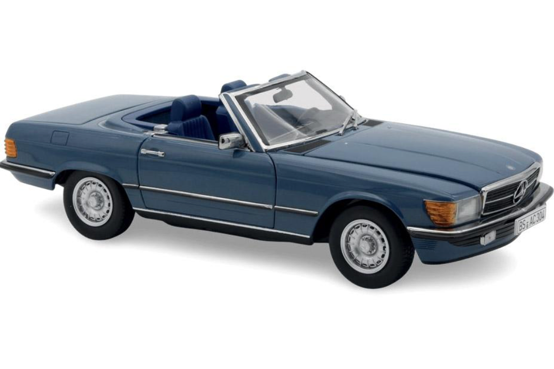 Norev 1982 Mercedes-Benz SL 500 Convertible Labrador Blue 1:18