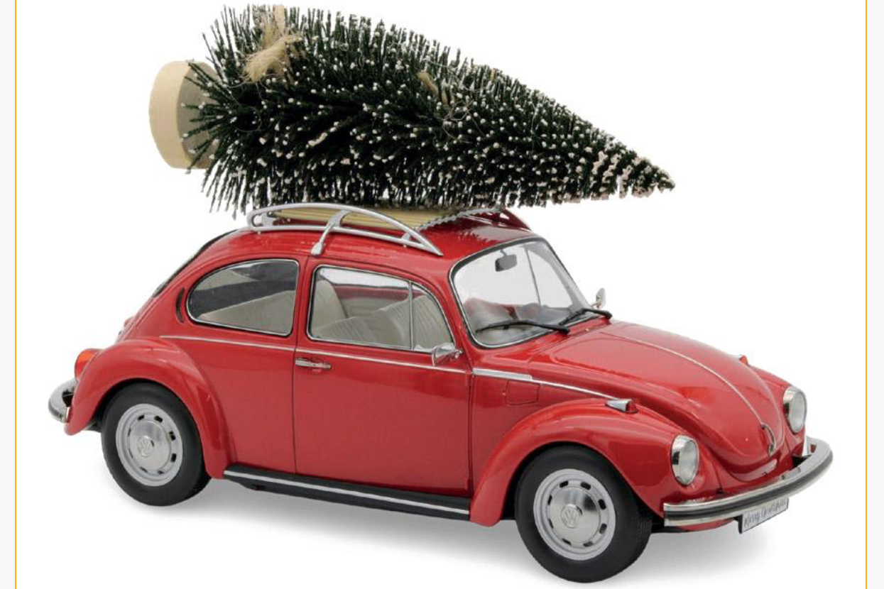 Norev 1973 VW Beetle (Bug) 1303 w/ Christmas Tree Red 1:18