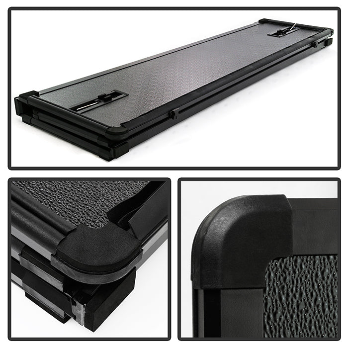 Xtune 20-21 Jeep Gladiator 60 Inches Hard Tri-Fold Style Tonneau Cover - Black 9049330