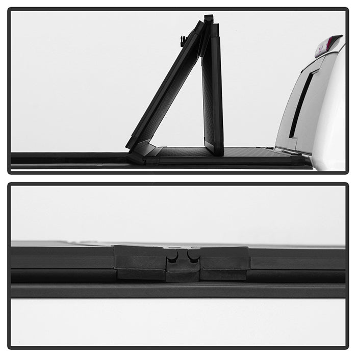 Xtune 20-21 Jeep Gladiator 60 Inches Hard Tri-Fold Style Tonneau Cover - Black 9049330