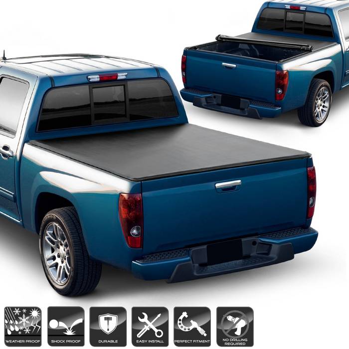 SPYDER xTune 04-11 Chevy Colorado 72in. Bed Roll-Up Style Tonneau Cover - Black (TC-RU-CCO04-72) 9043758