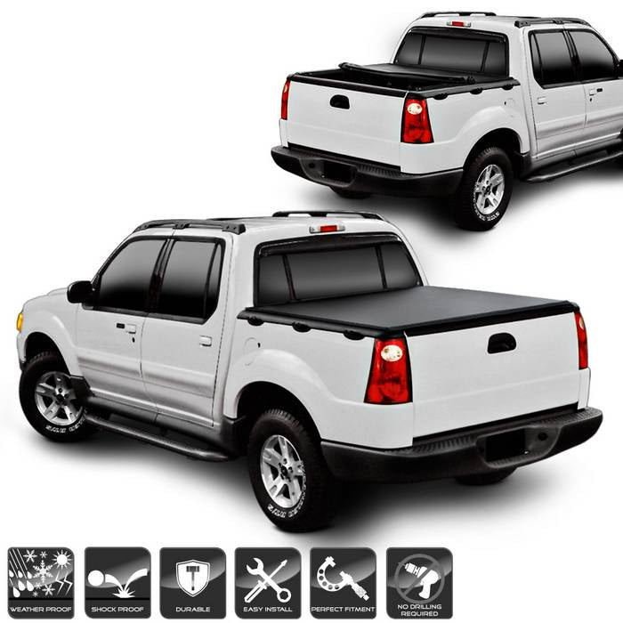 SPYDER xTune 01-05 Ford Explorer Sport Trac 49in. Roll-Up Style Tonneau Cover - Black (TC-RU-FEXP01-49) 9043482