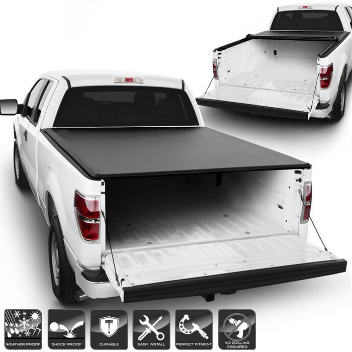 SPYDER xTune 04-14 Ford F150 66in. Bed (No Flareside) Roll-Up Tonneau Cover Black (TC-RU-FF15004-66) 9043475