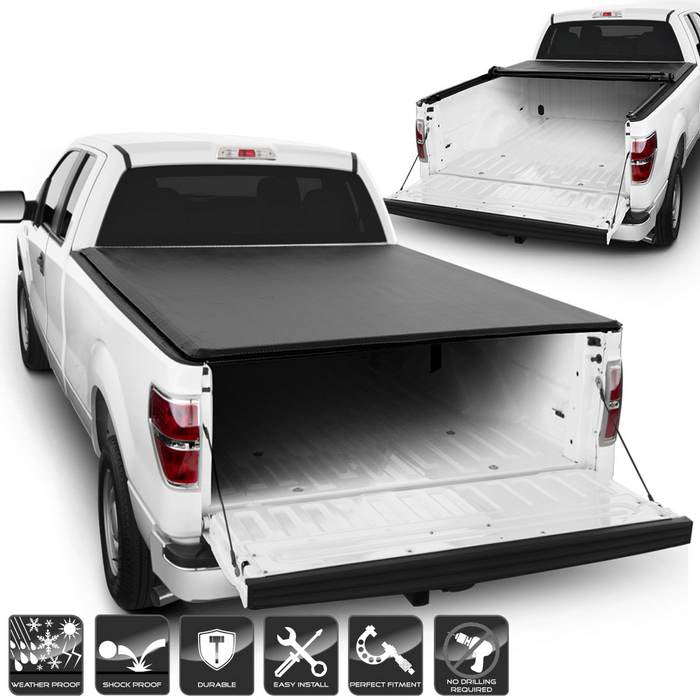 SPYDER xTune 04-14 Ford F150 78in. SB (No Flareside) Roll-Up Tonneau Cover Black (TC-RU-FF15004-78) 9043512