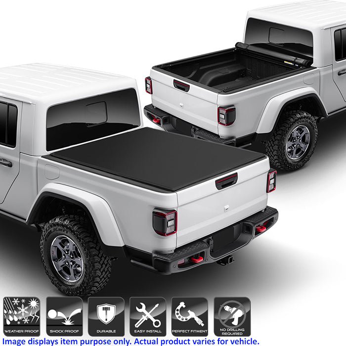 Xtune 20-21 Jeep Gladiator 60 Inches Hard Roll Up Style Tonneau Cover - Black 9049057