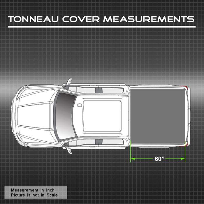 Xtune 20-21 Jeep Gladiator 60 Inches Hard Roll Up Style Tonneau Cover - Black 9049057