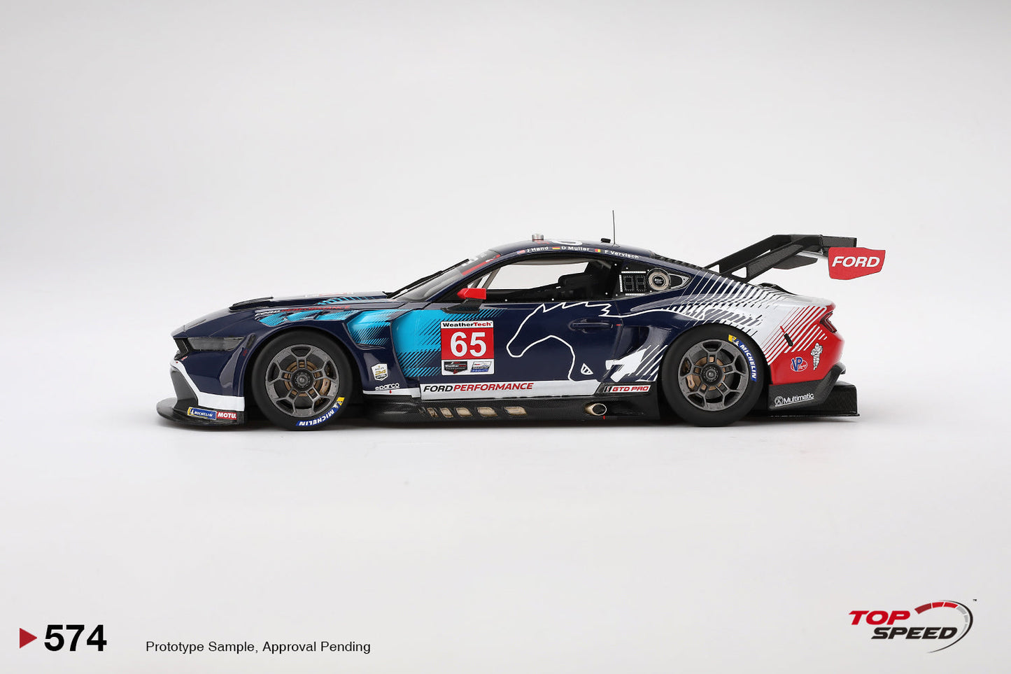 Topspeed Ford Mustang GT3 #65 Ford Multimatic Motorsports 2024 IMSA Daytona 24hrs Black 1:18