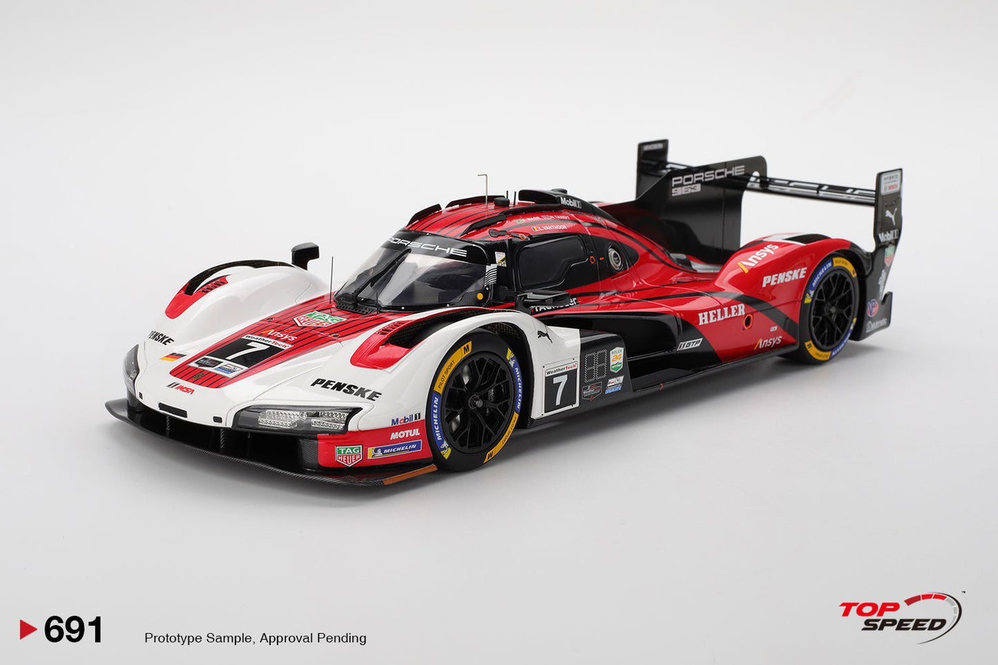 Topspeed Porsche 963 #7 Penske Motorsport IMSA 2025 Daytona 24Hrs Winner Red 1:18