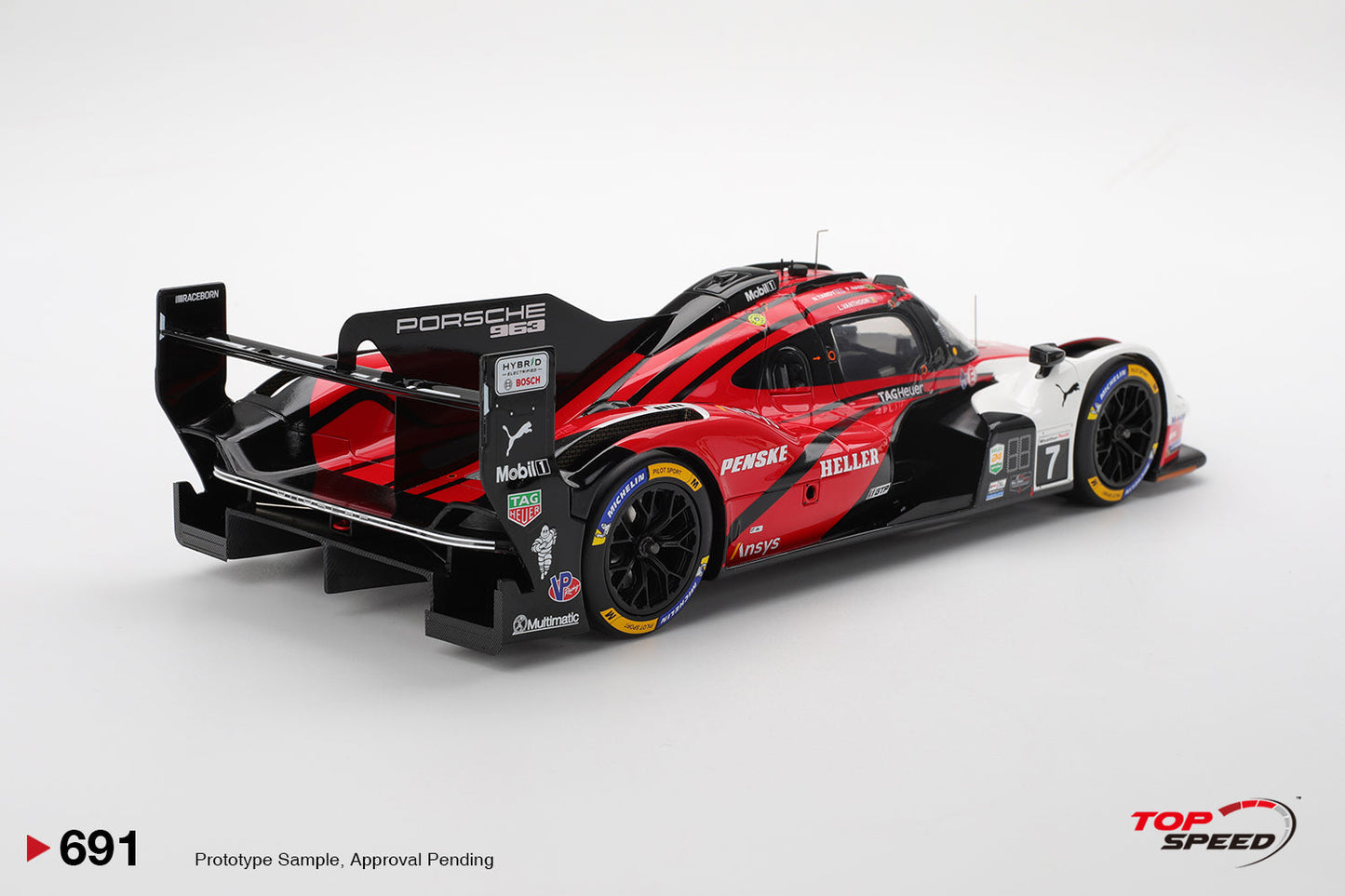 Topspeed Porsche 963 #7 Penske Motorsport IMSA 2025 Daytona 24Hrs Winner Red 1:18