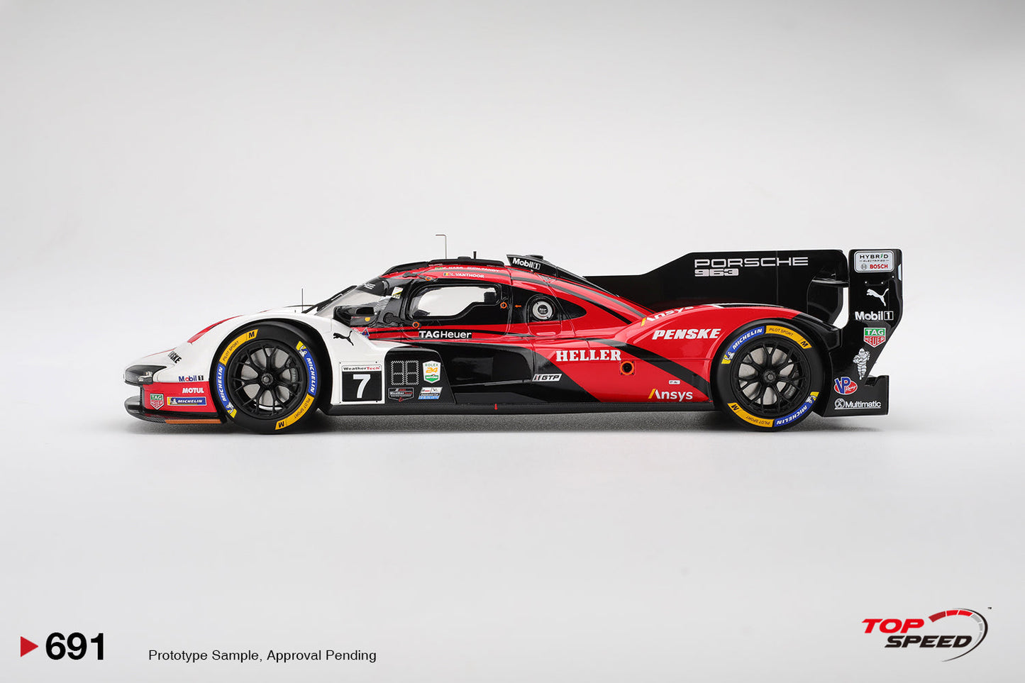 Topspeed Porsche 963 #7 Penske Motorsport IMSA 2025 Daytona 24Hrs Winner Red 1:18