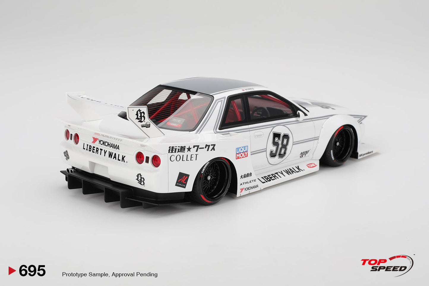 Topspeed Nissan GT-R32 LBWK Kaido House TAS 2025 White 1:18