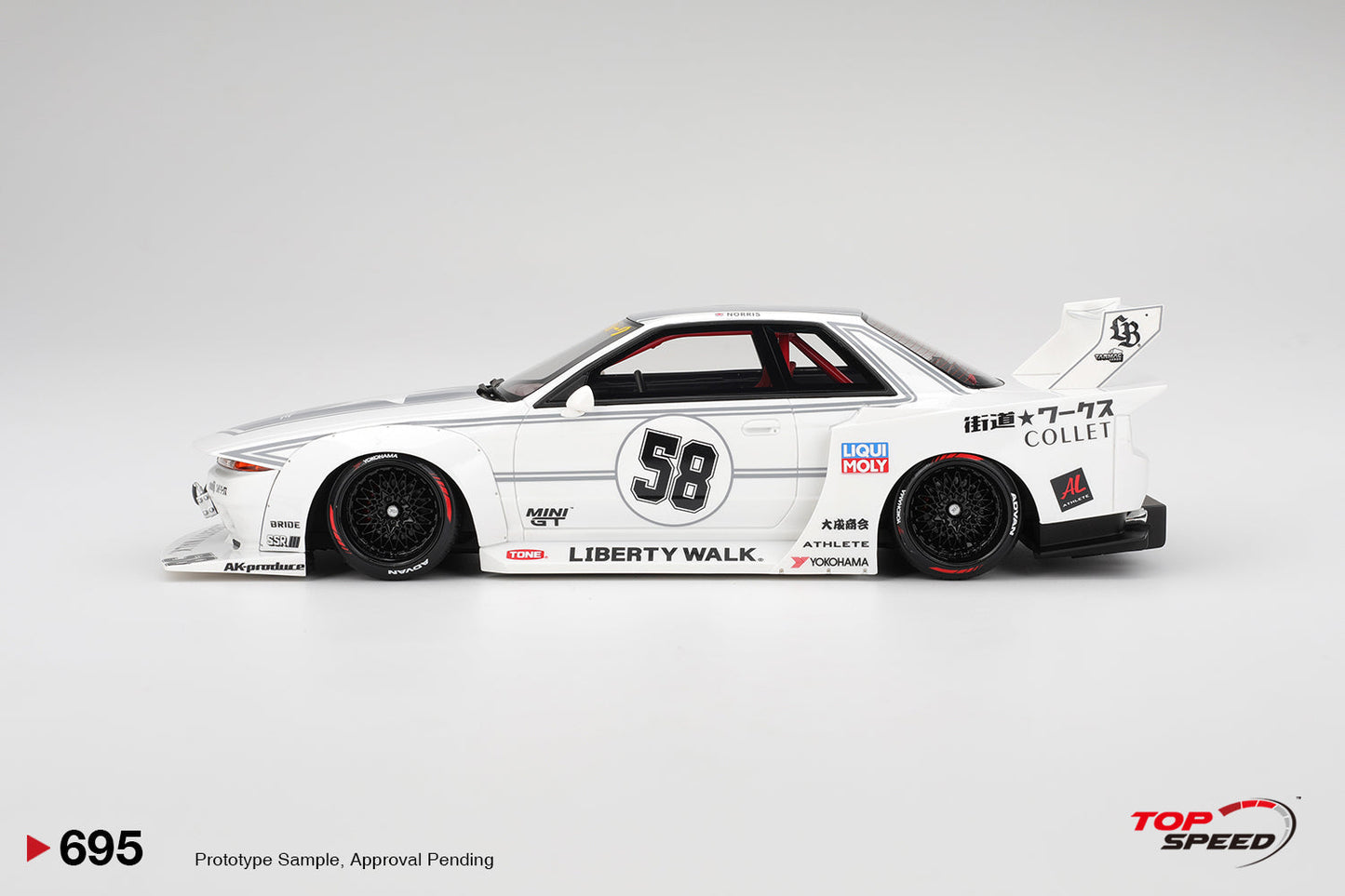 Topspeed Nissan GT-R32 LBWK Kaido House TAS 2025 White 1:18