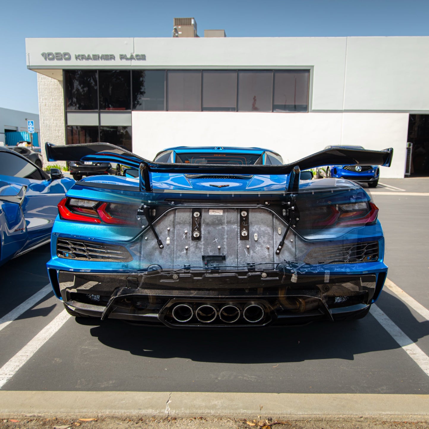 2023-2026 C8 Corvette Z06 E-Ray Carbon Fiber Rear High Spoiler Integrated Upriser