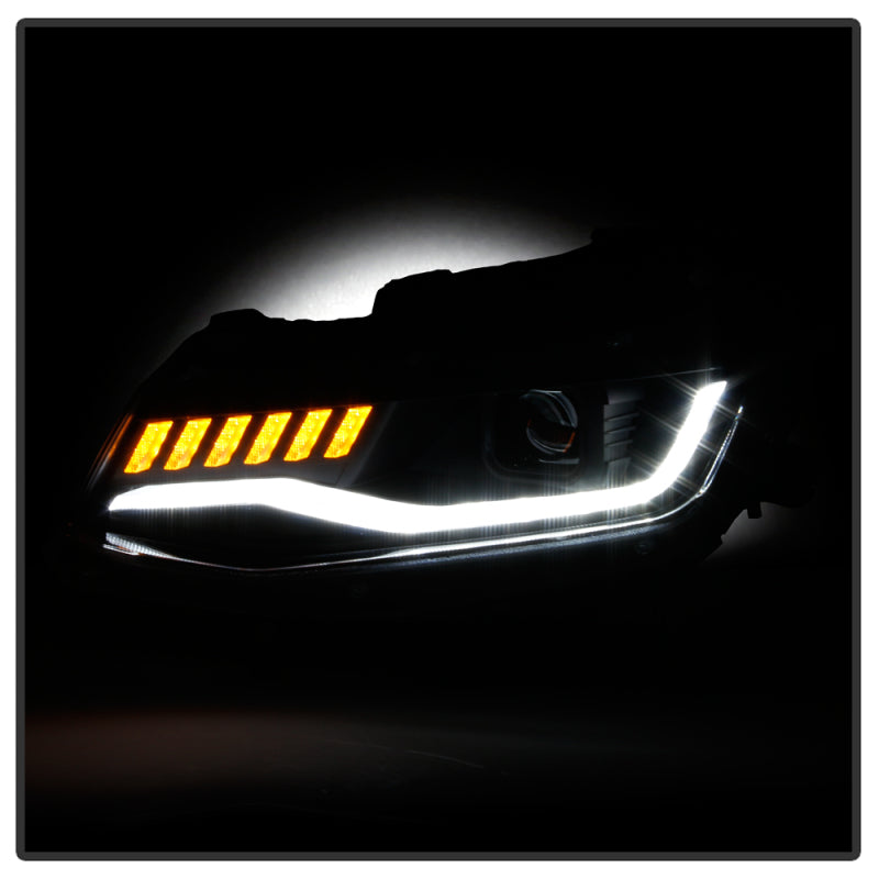 Spyder Chevy Camaro 16-18 Halogen Model Projector Headlights Black PRO-YD-CCAM16HALSI-SEQ-BK 5087331