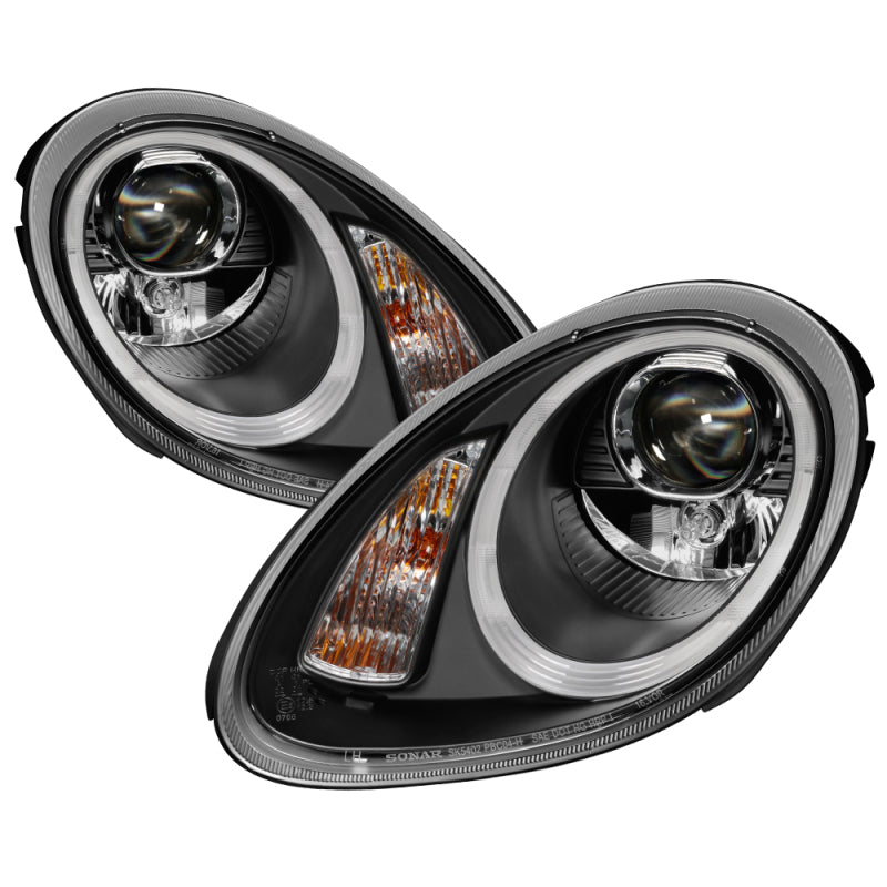 Spyder Porsche Cayman 05-08 Headlights - Halogen Model Only - Black PRO-YD-P98705-HID-DRL-BK 5083210