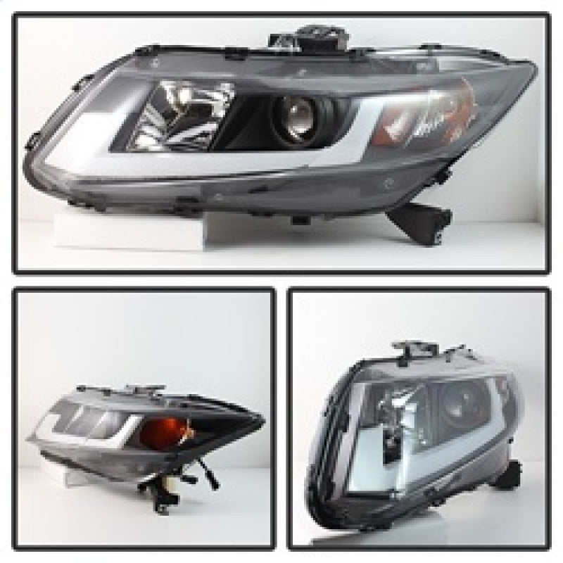 Spyder Honda Civic 2012-2014 Projector Headlights - Light Bar DRL Black PRO-YD-HC12-DRL-BK 5076519