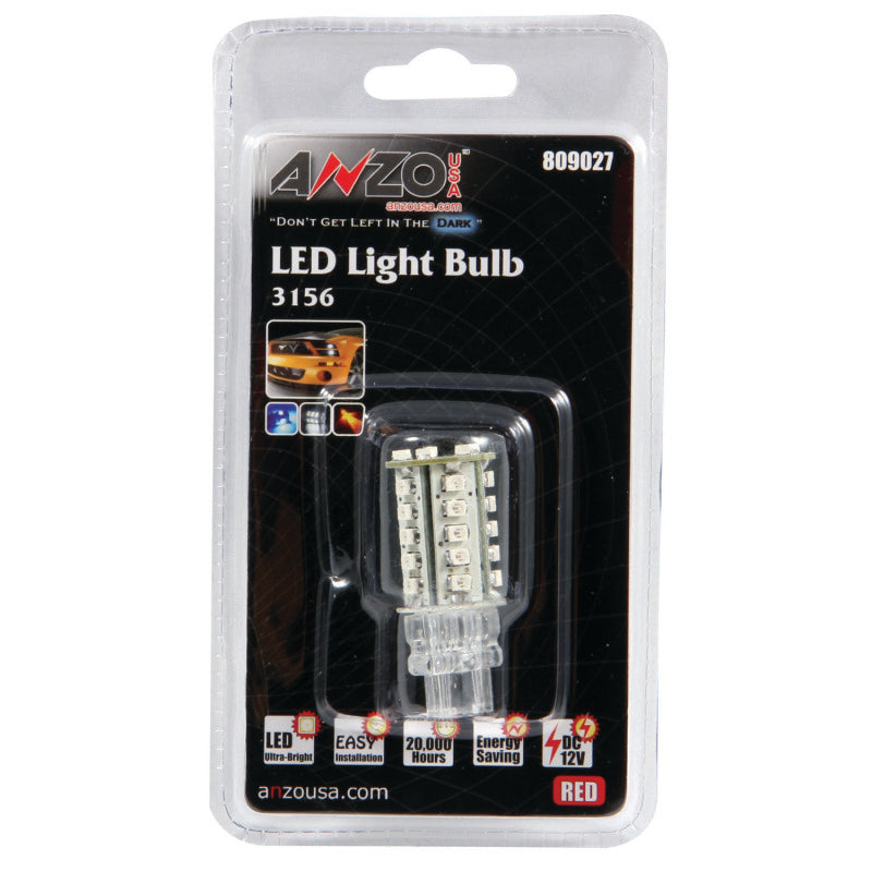 ANZO LED Bulbs Universal 3156/3157 Red 809027