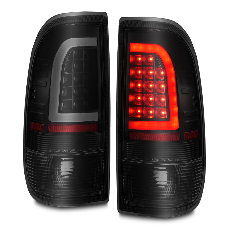 ANZO 1997-2003 Ford F-150 LED Tail Lights w/ Light Bar Black Housing Smoke Lens 311378