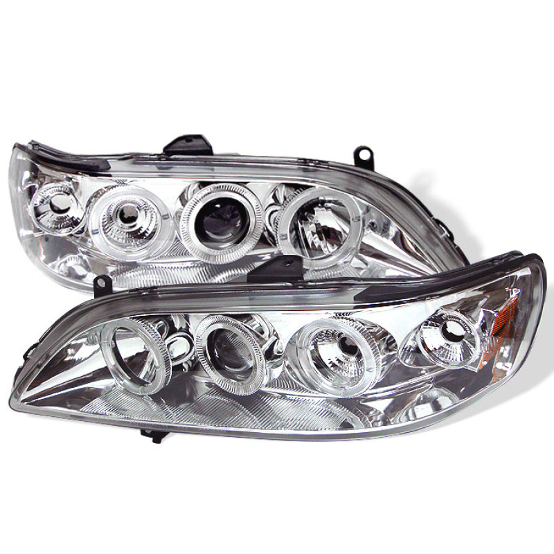 Spyder Honda Accord 98-02 1PC Projector Headlights LED Halo Amber Reflctr Chrm PRO-YD-HA98-AM-C 5010735