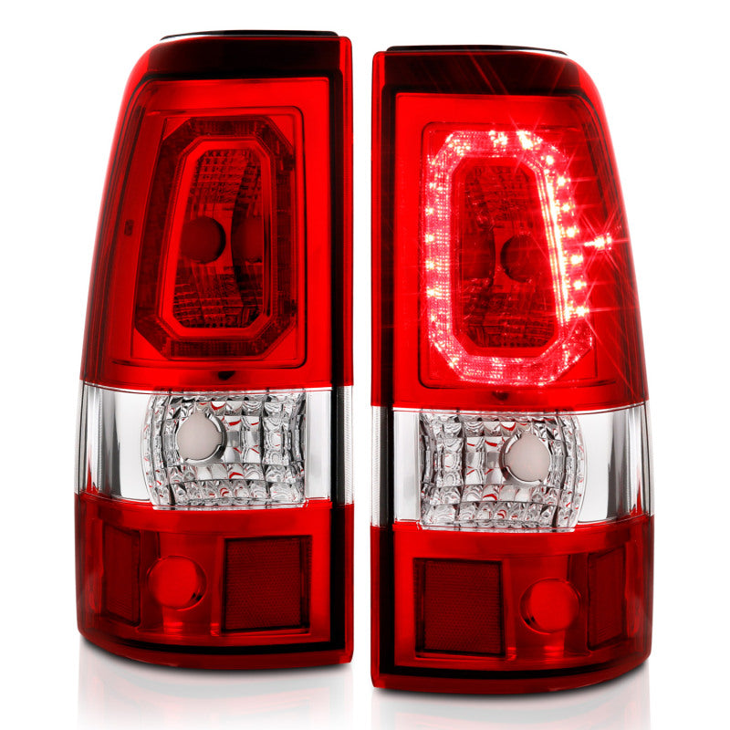 ANZO 2003-2006 Chevy Silverado 1500 LED Taillights Plank Style Chrome With Red/Clear Lens 311329