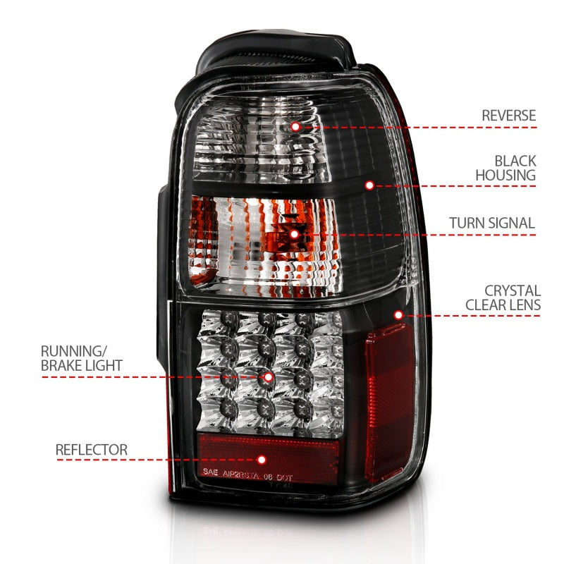 Anzo 2001-2002 Toyota 4 Runner LED Tail lights Black