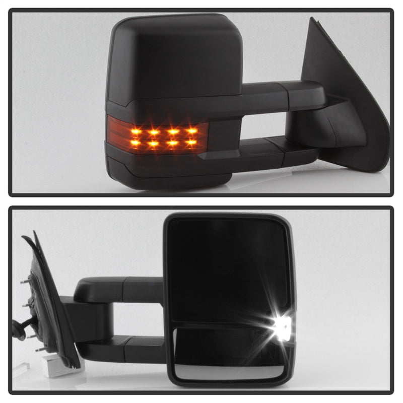 SPYDER xTune Chevy Silverado 14-16 Heated Amber LED Signal Telescoping Mirrors MIR-CSIL14S-G2-PWH-AM-SET 9936708