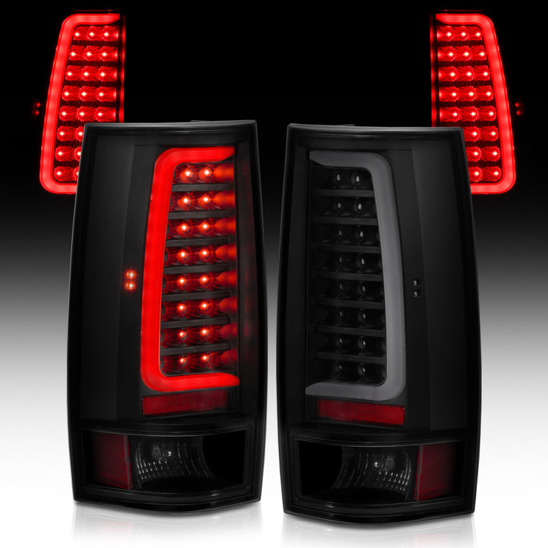 ANZO 2007-2014 Chevy Tahoe LED Taillight Plank Style Black w/Smoke Lens 311322