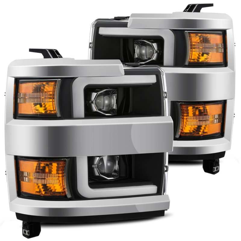AlphaRex 15-19 Chevy 2500HD PRO-Series Proj Headlights Plank Style Blk w/Activ Light/Seq Signal/DRL 880224 *Discontinued