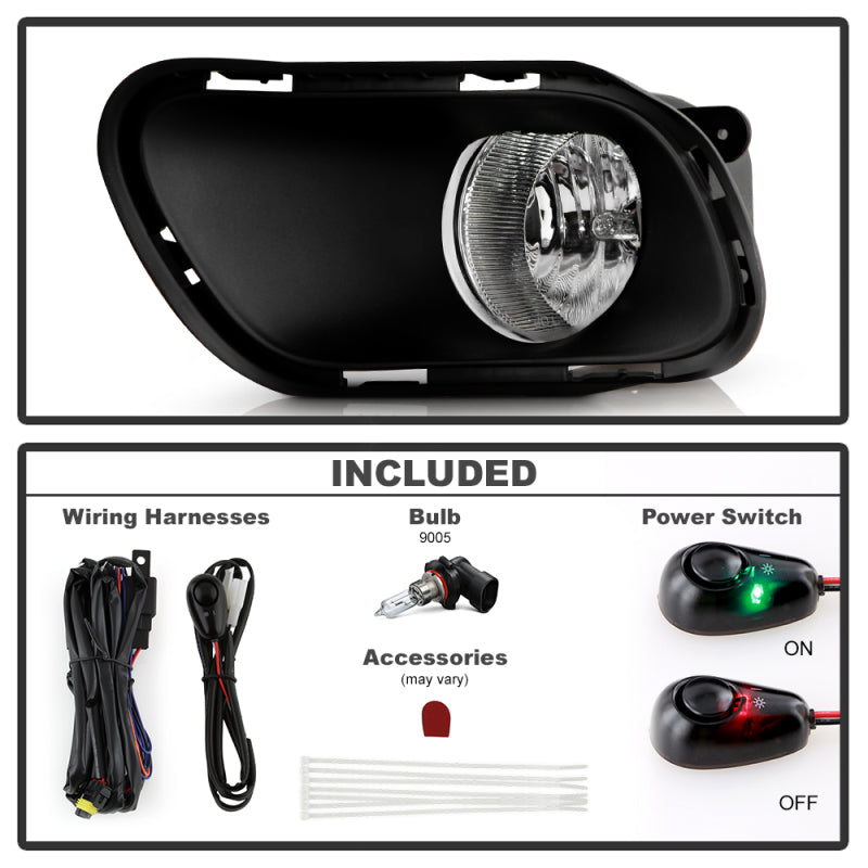 Spyder 14-18 Jeep Cherokee OEM Style Fog Light w/Switch - Clear (FL-JCH14-C) 9043345