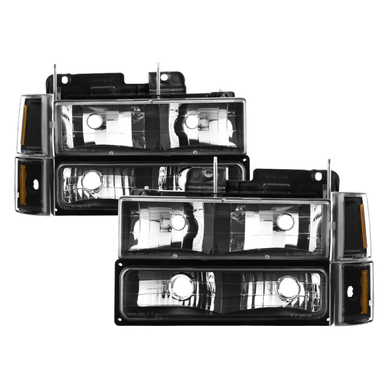 SPYDER xTune GMC C/K Series 94-98 Headlights w/ Corner and Parking Lights - Black HD-JH-GCK94-BK-SET 9037405