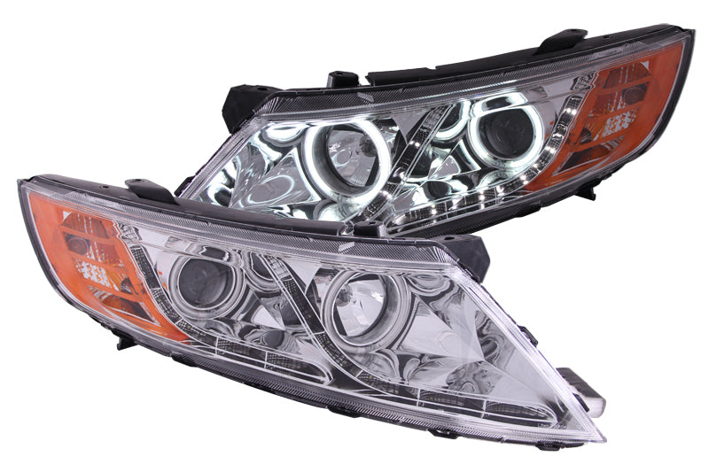 Anzo 2011-2013 Kia Optima Projector Headlights w/ Halo Chrome (CCFL)