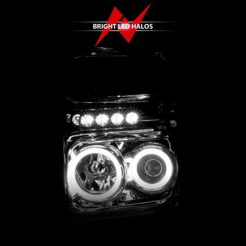 Anzo 2008-2010 Ford F-250 Projector Headlights w/ Halo Chrome (CCFL)