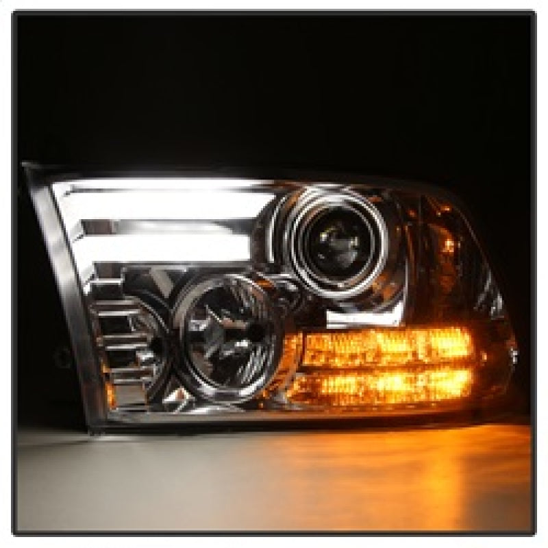 Spyder Dodge Ram 13-15 Projector Headlights Light Bar DRL Chrome PRO-YD-DR13-LBDRL-C 5080905