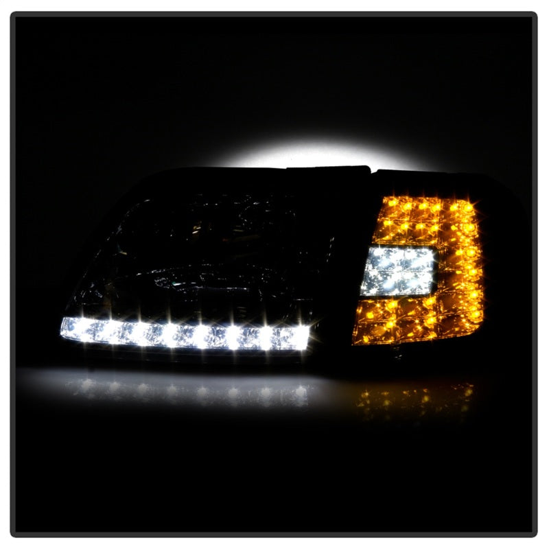 SPYDER Xtune Ford F150 97-03 Crystal Headlights w/ Clear LED Corners Smoke HD-ON-FF15097-LED-SET-SM 5014801