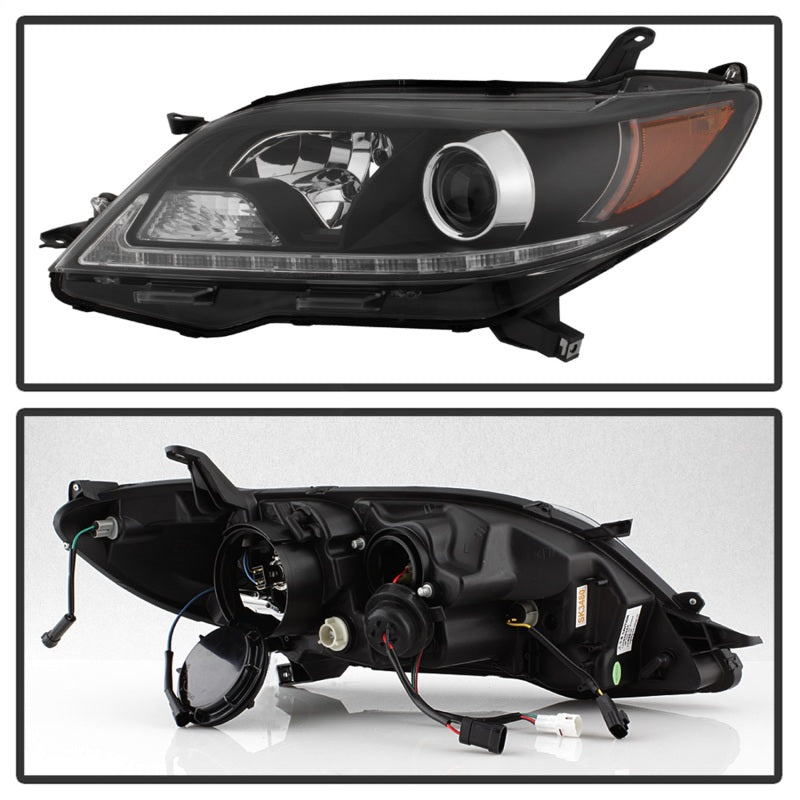 Spyder 2015-2017 Toyota Sienna Projector Headlights - DRL LED - Black PRO-YD-TSEN15-DRL-BK 5084002