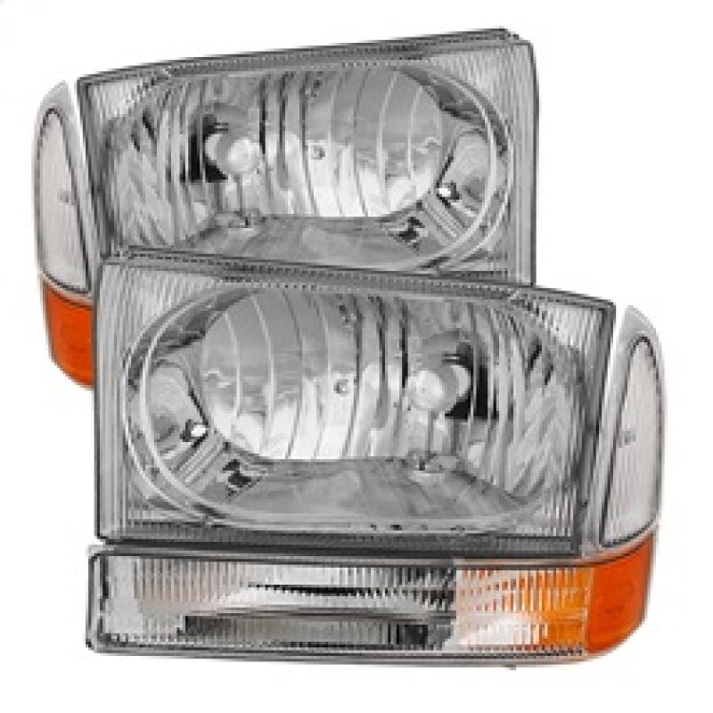 SPYDER Xtune Ford F250/350/450 Superduty 99-04 Crystal Headlights w/ Bumper Lights HD-JH-FF25099-AM-C 9025419