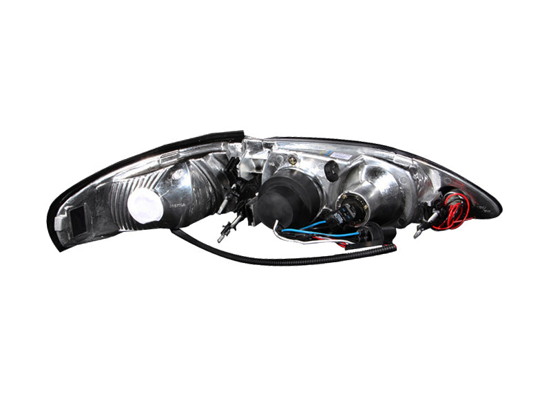 Anzo 1994-1998 Ford Mustang Projector Headlights w/ Halo Black 1pc