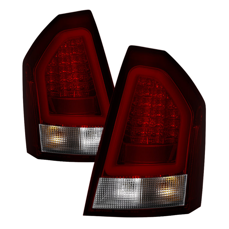Spyder 05-07 Chrysler 3000C Verison 2 Light Bar LED Tail Lights - Red Clear (ALT-YD-C305V2-LED-RC) 5083364