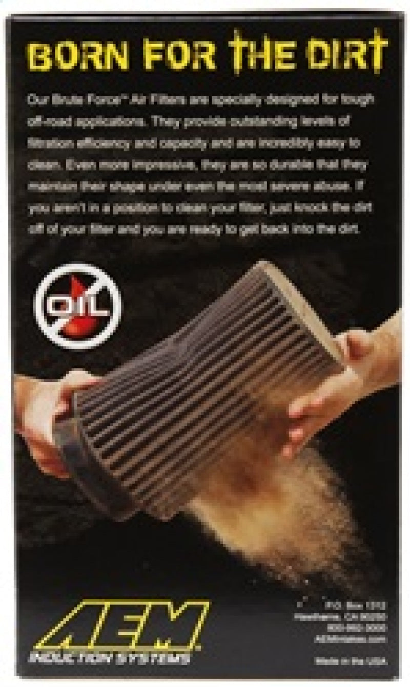 AEM Induction AEM Dryflow Conical Air Filter 2.75in Flange ID / 6in Base OD / 5.125in Top OD / 9.125in Height 21-2029BF