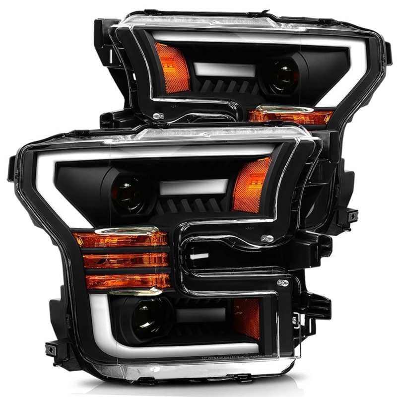 AlphaRex 15-17 Ford F-150 PRO-Series Projector Headlights Plank Style Black w/Activ Light/Seq Signal 880156 *Discontinued