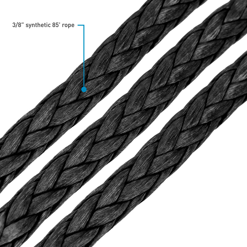 Borne Off-Road 12K Winch - Black Synthetic Rope BNWN-12-SBK