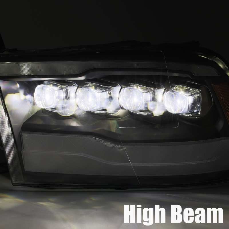 AlphaRex 09-18 Dodge Ram 1500HD NOVA LED Projector Headlights Plank Style Design Gloss Black w/DRL 880590 *Discontinued