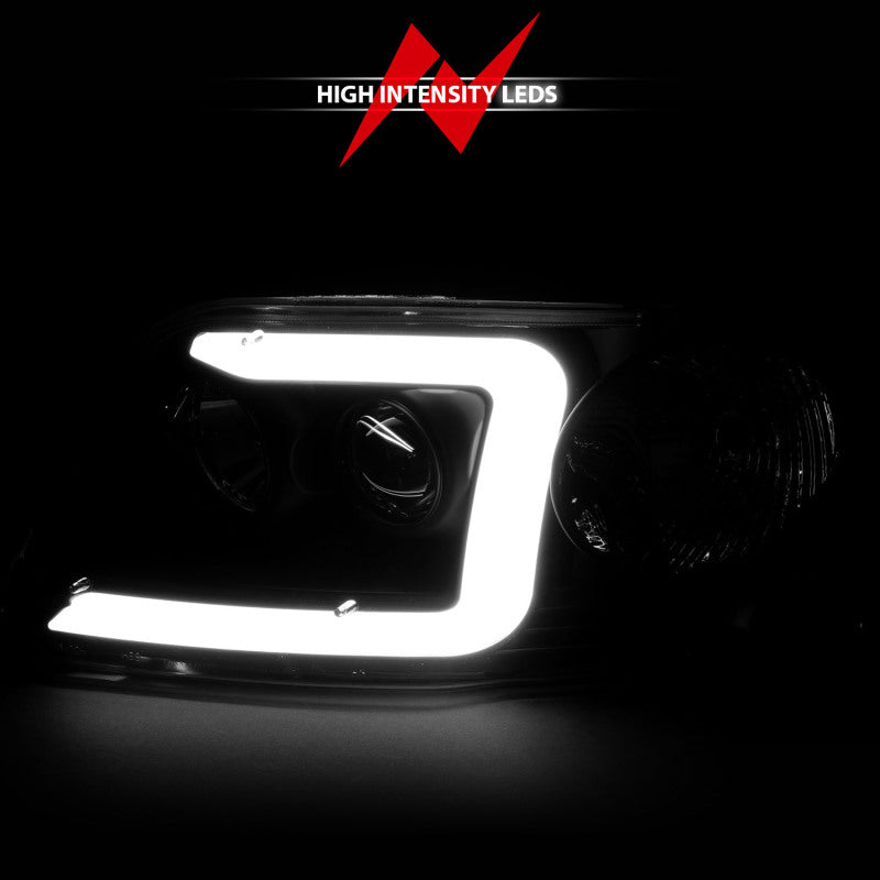 ANZO 1997-2003 Ford F-150 Projector Headlights w/ Light Bar Chrome Housing 111504