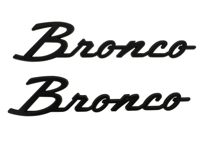 Ford Racing 2021+ Bronco Classic Script Fender Badges - Matte Black (Pair) M-1447-BSMB