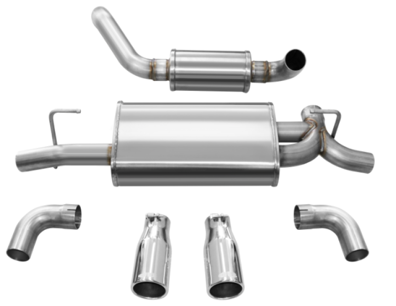 Corsa 18+ Jeep Wrangler JL 2.5in Dual Rear Exit Polished Tips Touring Axle-Back Exhaust 21016