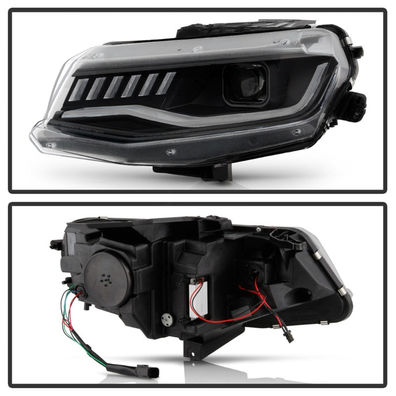 Spyder Chevy Camaro 16-18 HID Model Full LED Headlights Black PRO-YD-CCAM16HIDAP-SEQ-BK 5087355