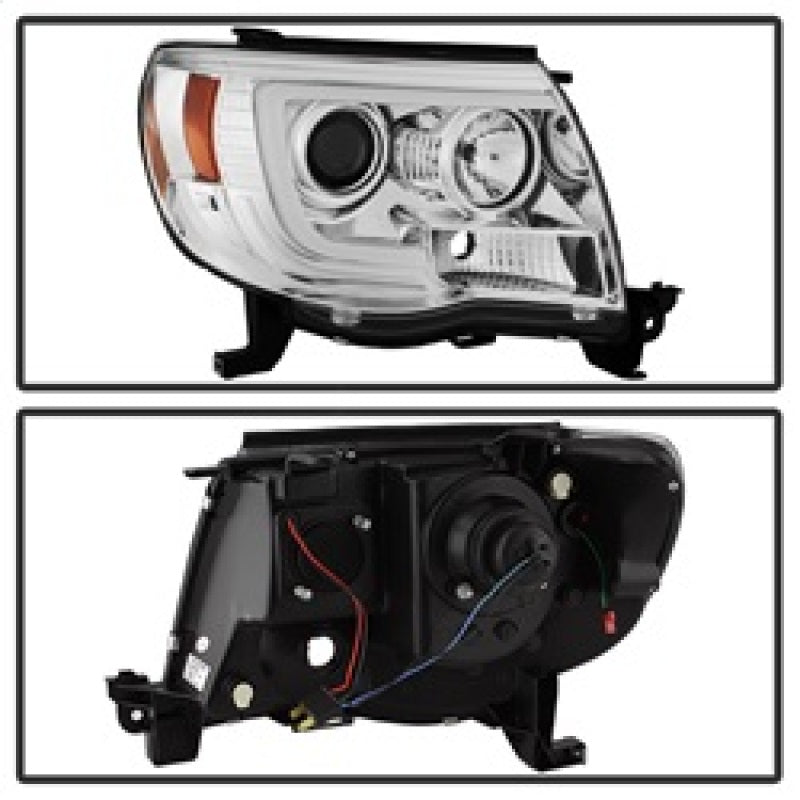 Spyder Toyota Tacoma 05-11 Projector Headlights - Light Bar DRL - Chrome PRO-YD-TT05V2-LB-C 5084668