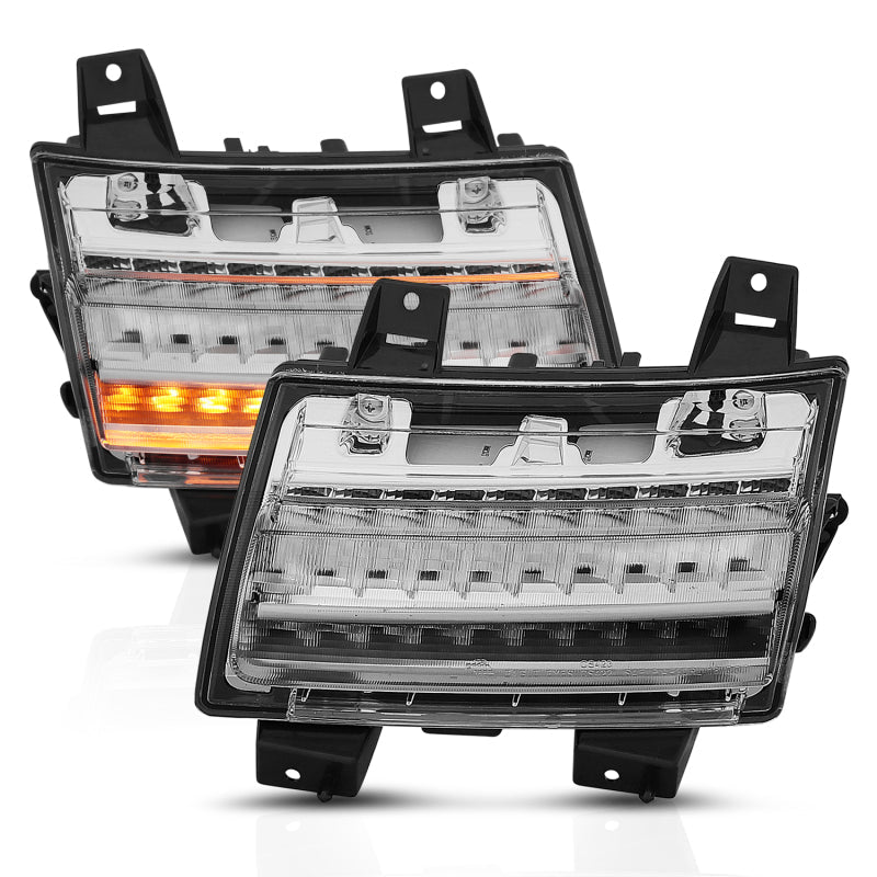 ANZO 18-19 Jeep Wrangler JL LED Chrome Clear w/ Sequential Signal 511082