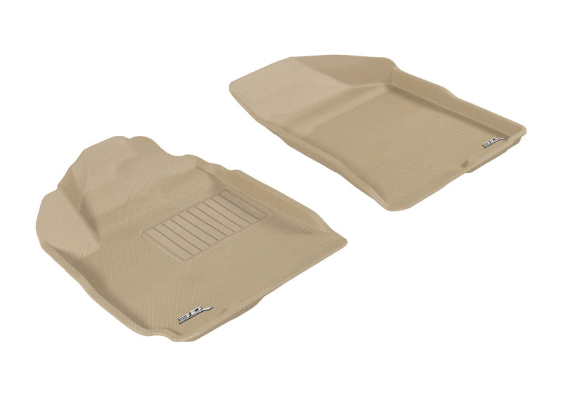 3D MAXpider 2010-2012 Hyundai Santa Fe Kagu 1st Row Floormat - Tan L1HY04011502
